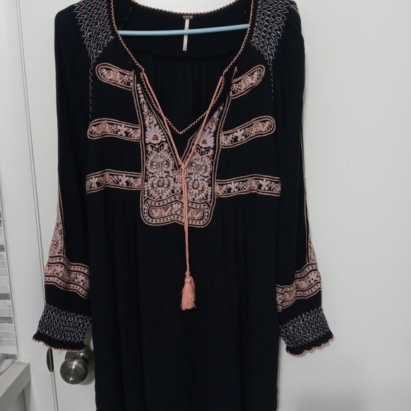 Free People Wind Willow Long Sleeve Sheer Embroidered FloralMini Dress - Picture 3 of 16
